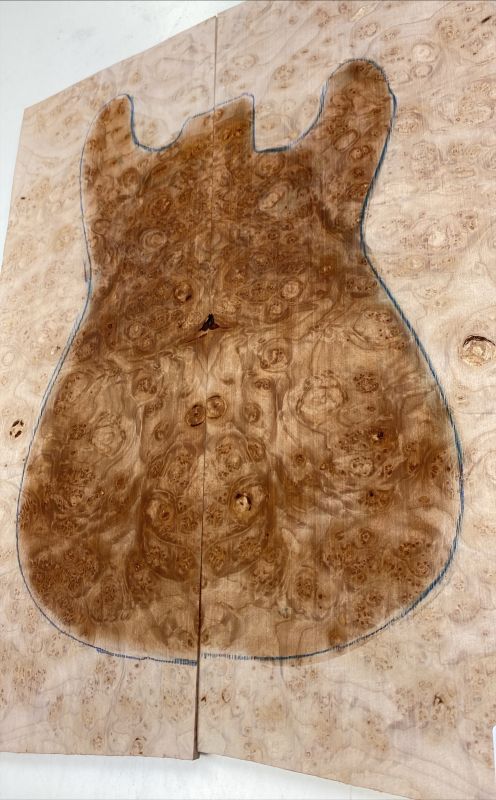 Top Maserahorn - Maple Burl Westcoast, 2-tlg. 8mm Einzelstück #006